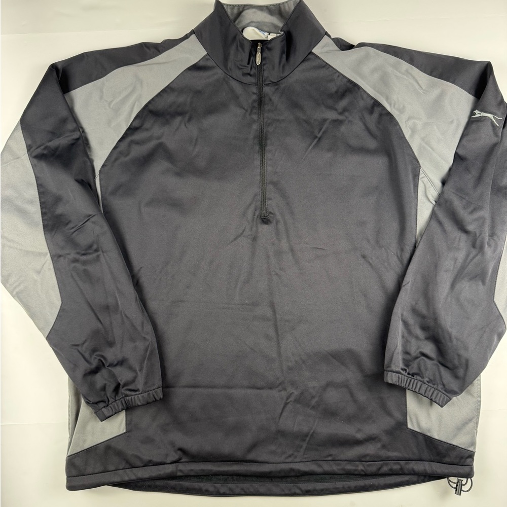Slazenger Black and Gray Quarter-Zip Performance Jacket